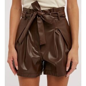 Vegan Leather High Waisted Shorts